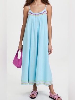 Olivia Rubin Aurora Dress bright blue tent dress with ric rac detail women’s xs
